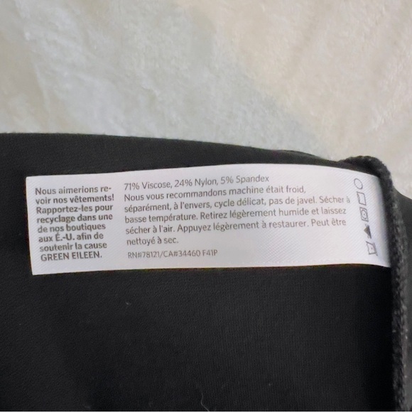 Eileen Fisher Black Stretchy Low Rise Business Casual Ankle Length Pants - Picture 5 of 6